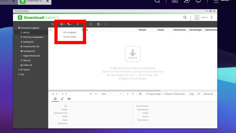 NAS QNAP : comment télécharger des torrents et des fichiers Web 5 Cliquez sur l'icône Ajouter des torrents.