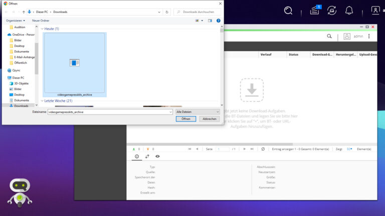 NAS QNAP : comment télécharger des torrents et des fichiers Web 6 Importez le fichier torrent sur le NAS QNAP.