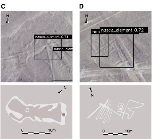 L'intelligence artificielle découvre quatre nouvelles "Lignes de Nazca" dans le désert du Pérou 4 Le symbole du poisson et de l'oiseau. Crédit : M Sakai, et al. Université de Yamagata, 2023