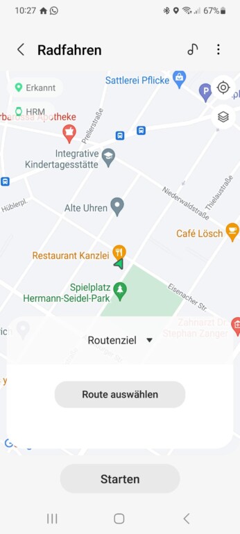 Routes GPX sur Samsung Galaxy Watch : Voici comment fonctionnent l'importation et l'exportation 7 Spécifiez "Route Destination" pour sélectionner ou télécharger un fichier GPX. (Capture d