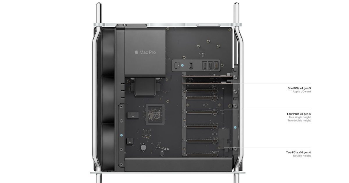 Voici les choses que vous pouvez brancher dans les emplacements de carte PCI Mac Pro 2023