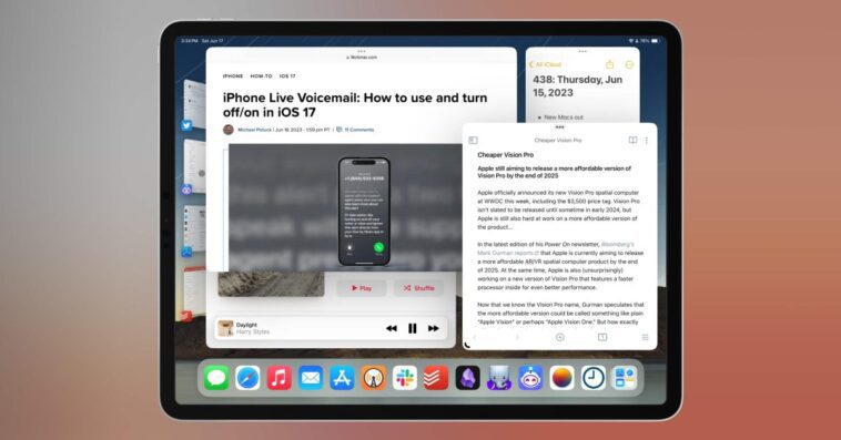 iPadOS 17 apporte des modifications indispensables à Stage Manager et aux widgets 1 iPadOS 17 apporte des modifications indispensables à Stage Manager et aux widgets