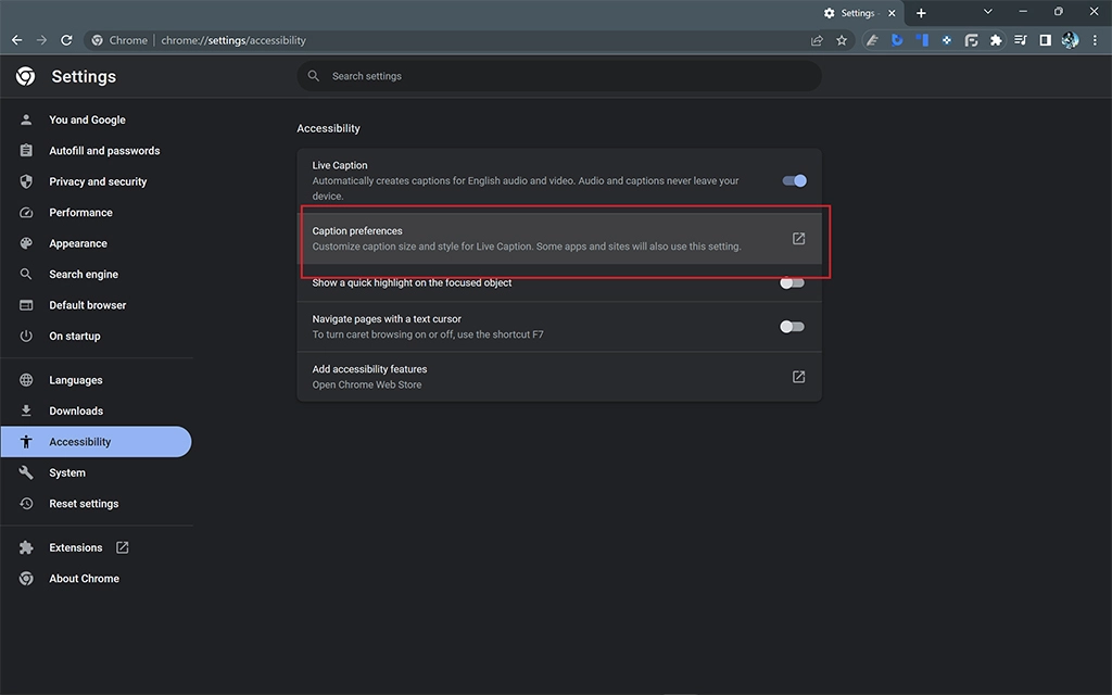 Comment personnaliser le sous-titrage en direct sur Google Chrome