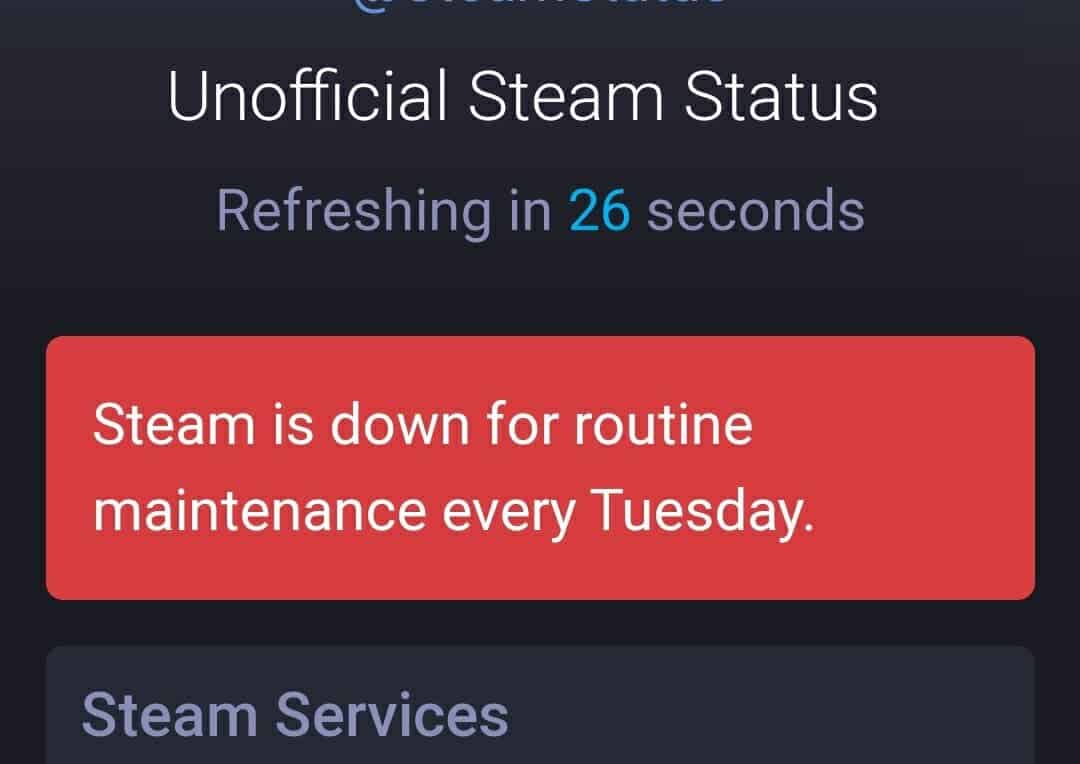 Erreur Steam Deck Cloud Sync – Voici comment y remédier 5 Statut du serveur Steam en panne