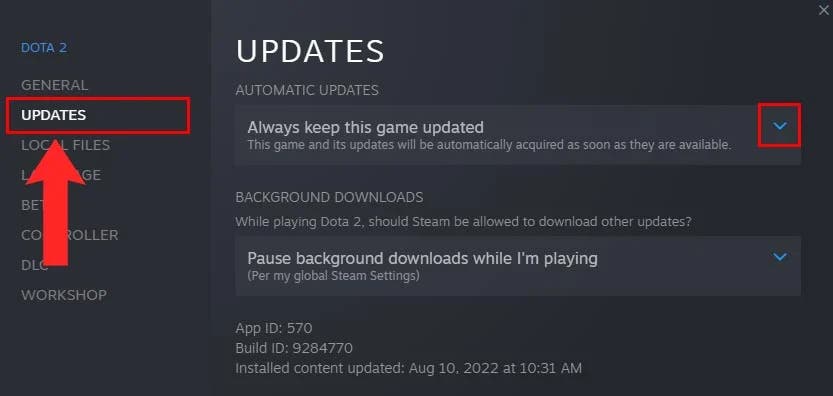Erreur Steam Deck Cloud Sync – Voici comment y remédier 6 Mise à jour des jeux Steam