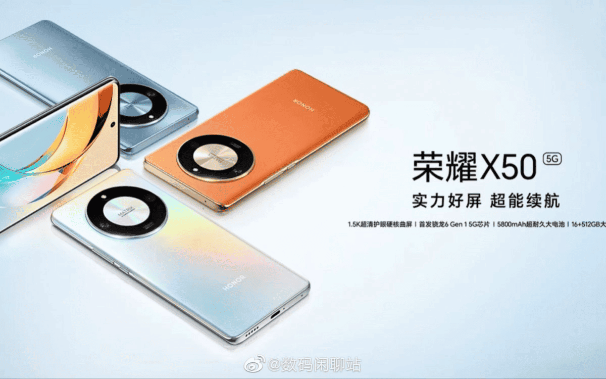 Honor X50 confirmé avec Qualcomm Snapdragon 6 Gen 1 2 Honneur X50