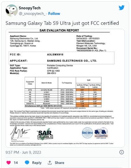La tablette la plus puissante de Samsung obtient la certification FCC - bientôt disponible 2 Samsung Galaxy Tab S9 Ultra