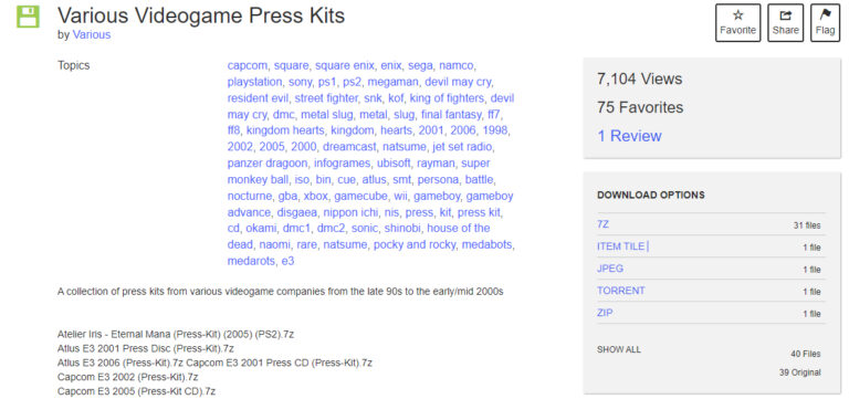 NAS QNAP : comment télécharger des torrents et des fichiers Web 2 Archive.org avec une collection de fichiers sur les dossiers de presse du salon du jeu vidéo E3.