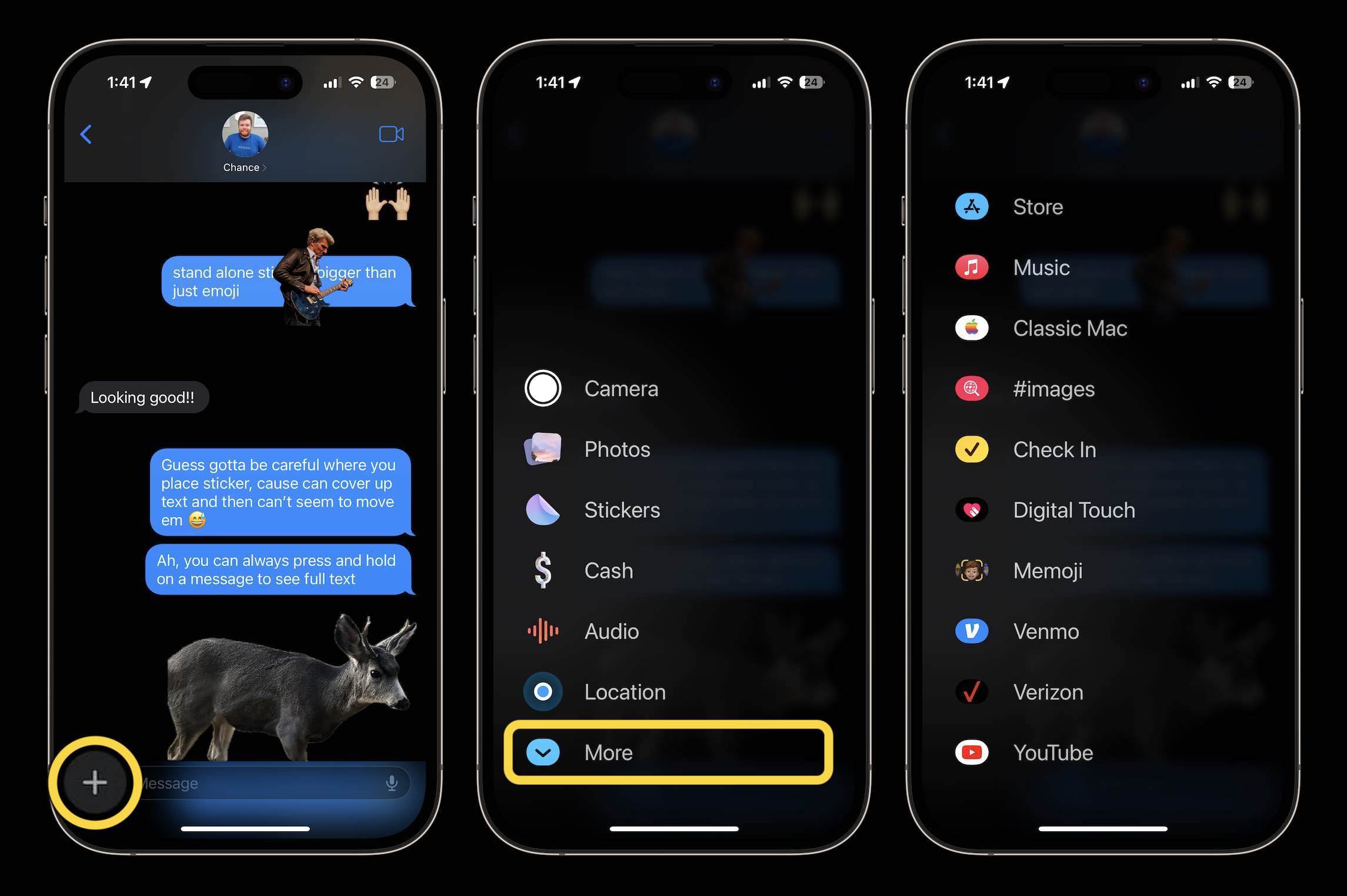 Où sont les applications iMessage dans iOS 17 ? Voici comment y accéder et les personnaliser 2 où sont les applications iMessage dans iOS 17 1