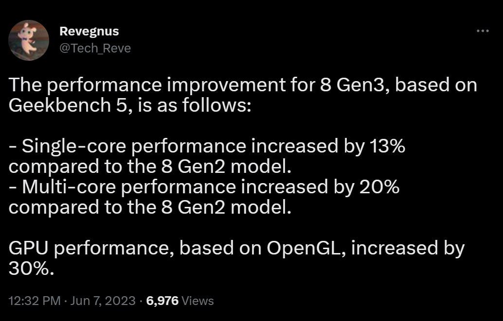Snapdragon 8 Gen 3 serait 30% plus rapide que Snapdragon 8 Gen 2 3 Rapport sur les performances du Snapdragon 8 Gen 3