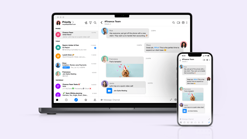 Spike for Teams se lance comme une nouvelle alternative à Slack et Microsoft Teams avec un support intégré pour les e-mails 2 Spike pour les équipes
