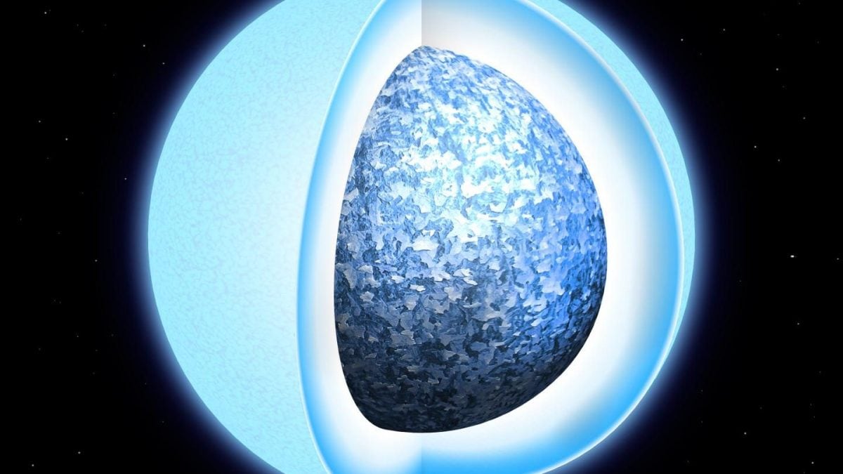 Une naine blanche se transforme en diamant cosmique sous nos yeux 2 Illustration d'une naine blanche en cristallisation. Crédit : Université de Warwick/Mark Garlick