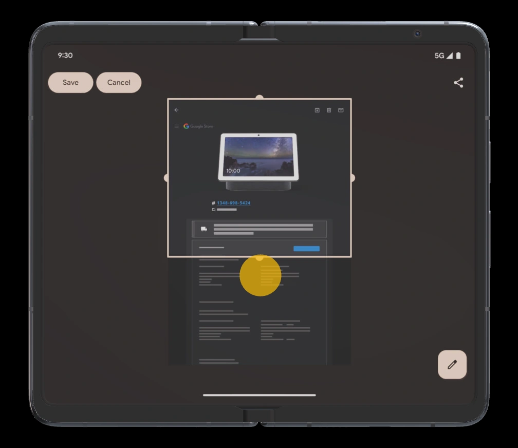 Comment prendre une longue capture d'écran sur Pixel Fold