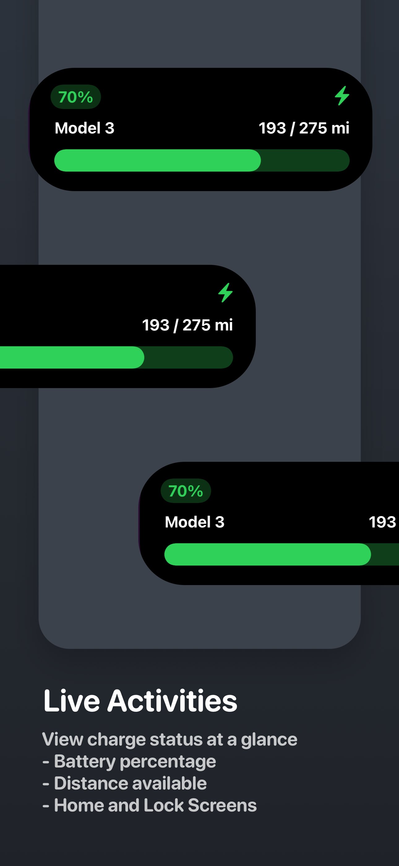 L'application iPhone 'Evie' offre des mises à jour sur l'état de charge Tesla grâce à des activités en direct 2 1689802527 125 Lapplication iPhone Evie offre des mises a jour sur letat