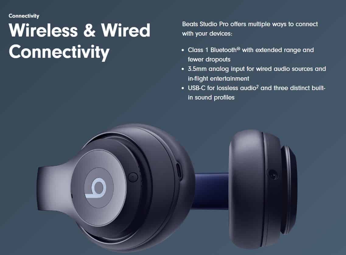 Découvrez un son incomparable avec les nouveaux écouteurs Beats Studio Pro 5 Connectivity Options
