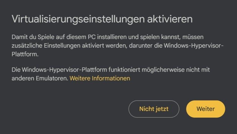 Google Play Jeux: Comment jouer à des jeux Android sur Windows 5 Si vous voyez ce message, redémarrez votre ordinateur après l'installation.