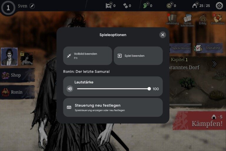 Google Play Jeux: Comment jouer à des jeux Android sur Windows 7 Appuyez sur CTRL + TAB pour quitter le jeu, consulter les commandes et les paramètres. (Capture d'écran)