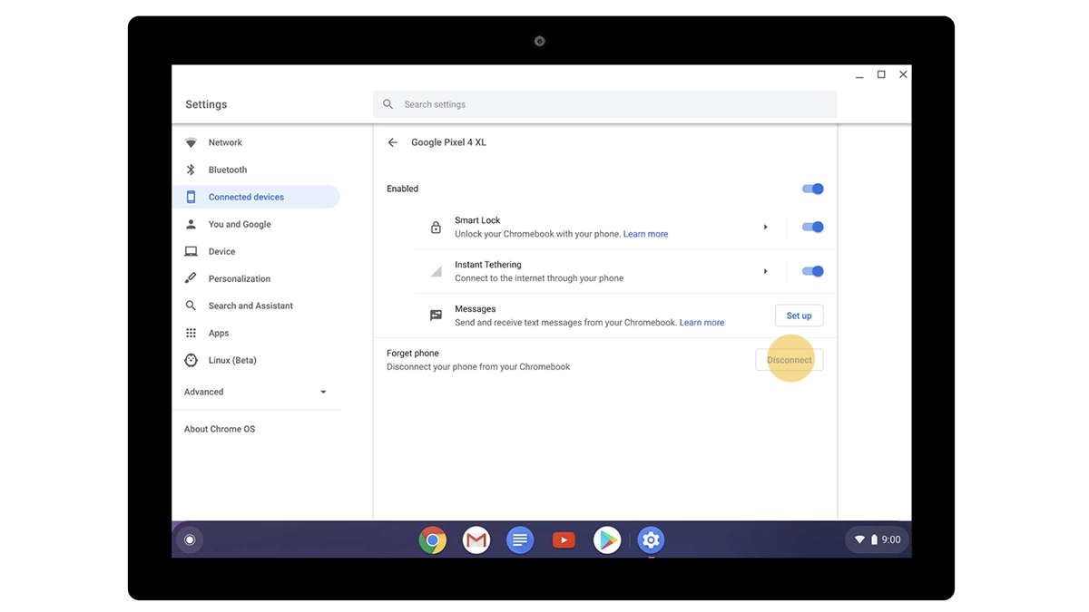 Comment déconnecter un téléphone Android d'un Chromebook