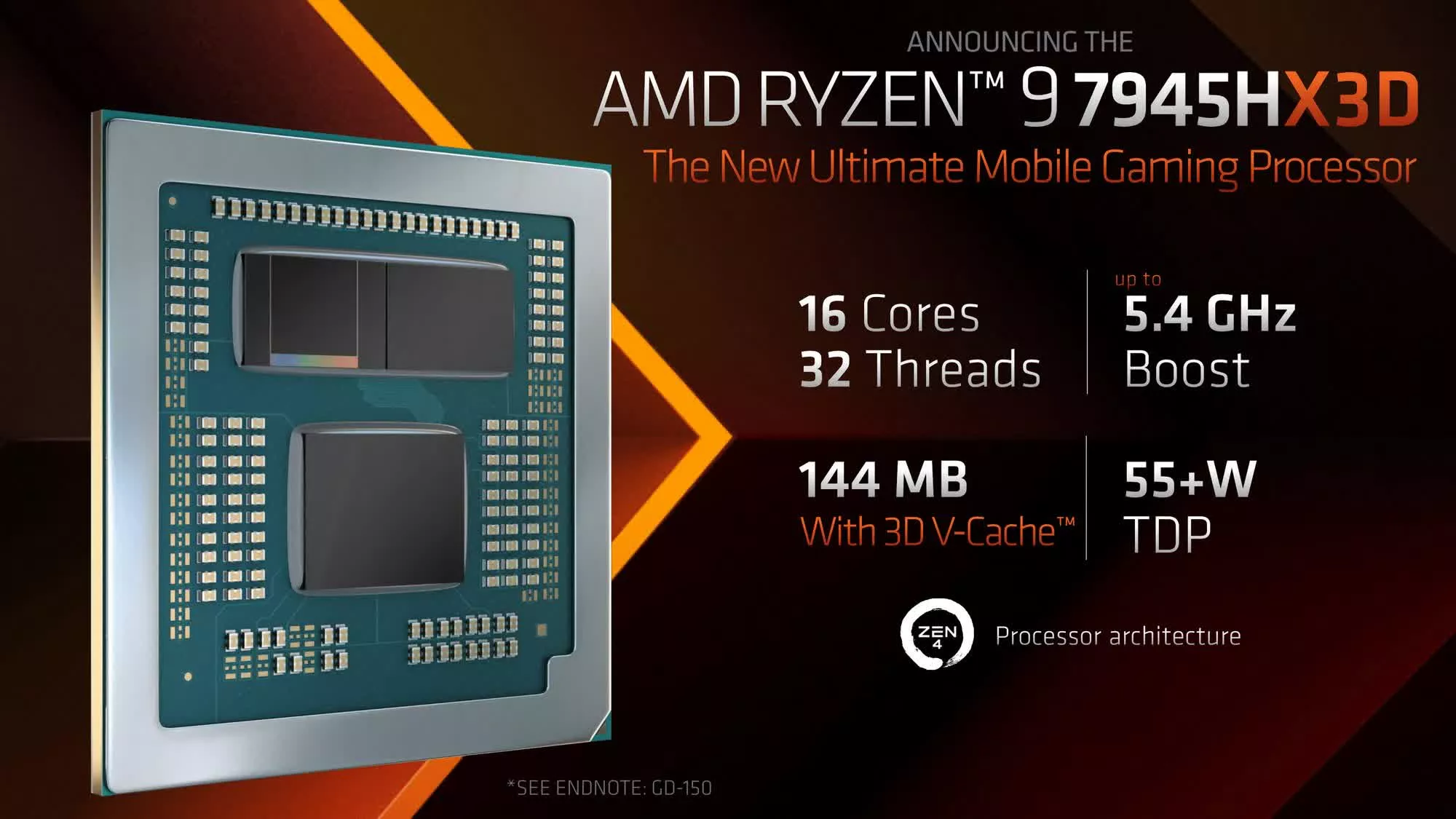 AMD dévoile le processeur Ryzen 9 7945X3D pour les joueurs, première mémoire cache en 3D V-Cache pour les ordinateurs portables 2 AMD devoile le processeur Ryzen 9 7945X3D pour les joueurs