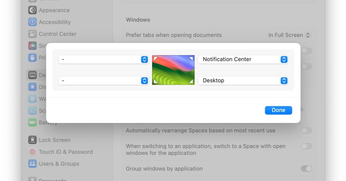 Astuce macOS : Utilisez les coins chauds pour améliorer l'accès au centre de notifications, au bureau et plus encore.