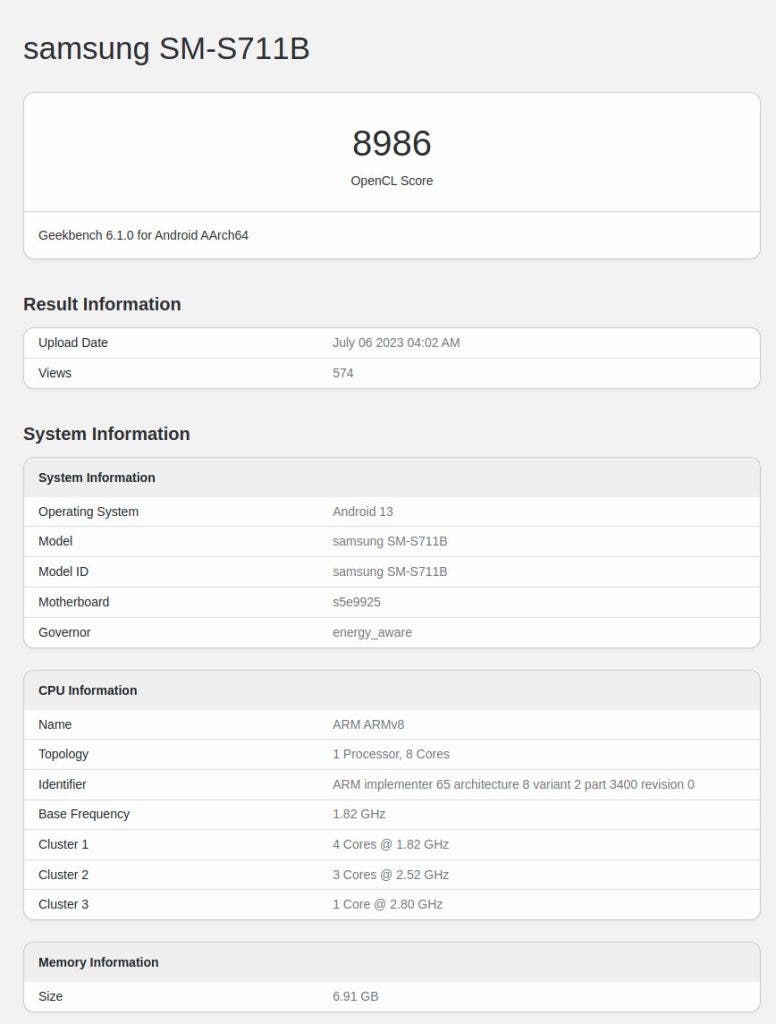 Galaxy S23 FE Benchmark révèle la puce Exynos 2200 2 Galaxy S23 FE Benchmark revele la centrale Exynos 2200