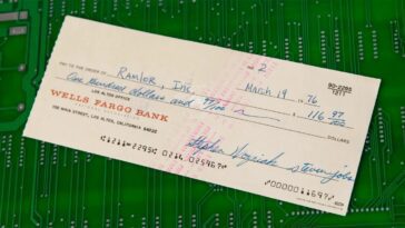 Apple’s second check ever written signed by Jobs and Woz up for auction