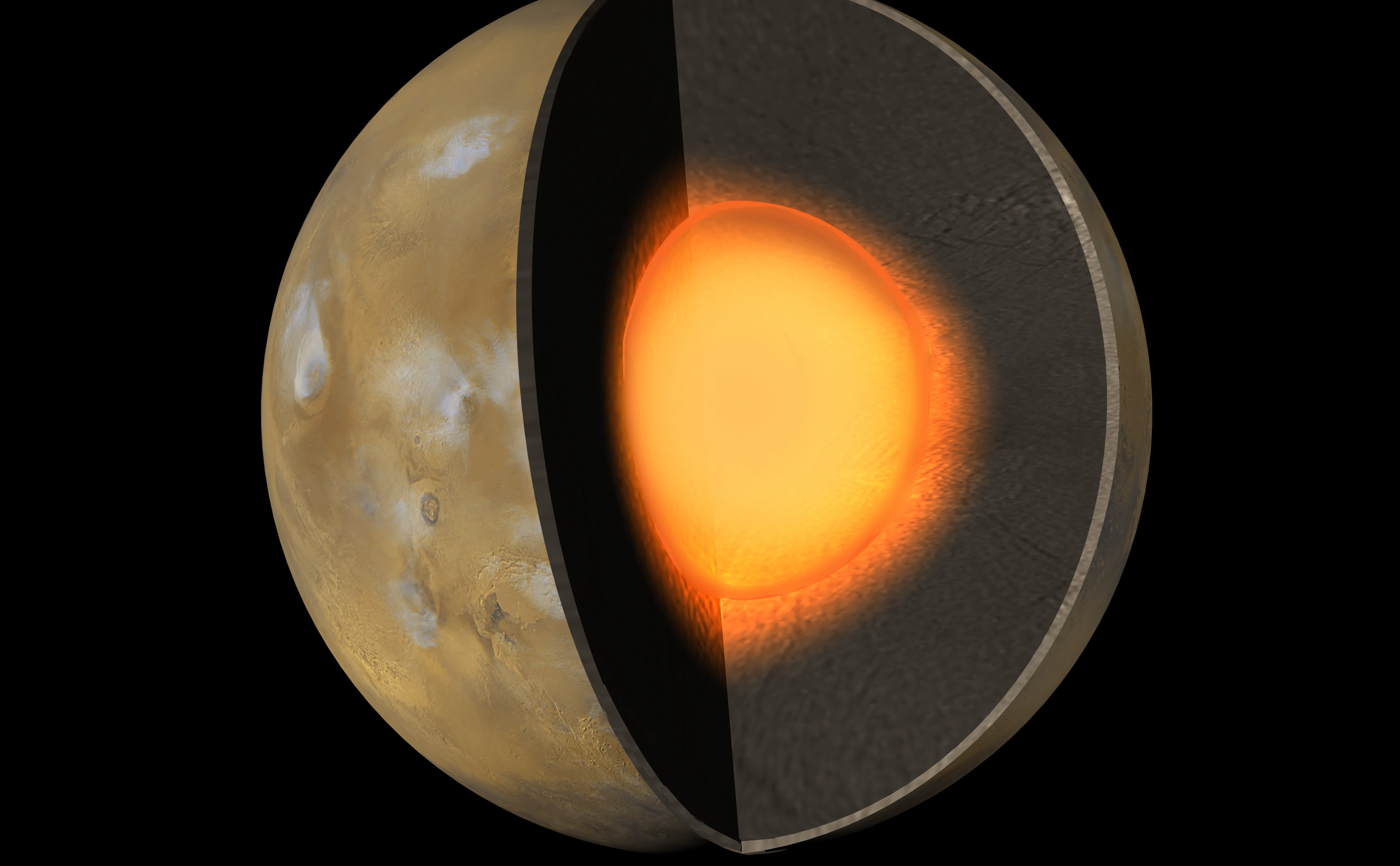 Les données d'InSight révèlent des anomalies dans le Core liquide et le manteau profond de Mars 2 Les donnees dInSight revelent des anomalies dans le Core liquide