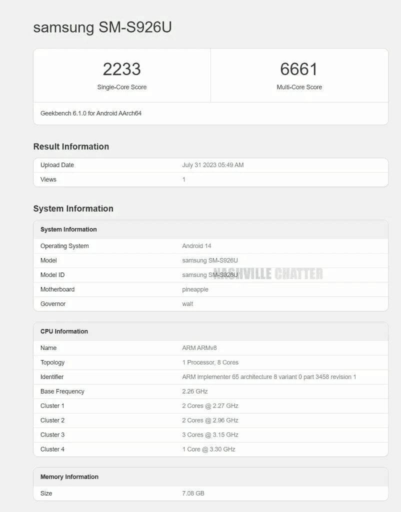 Samsung Galaxy S24+ passe par Geekbench, Ultra obtient la certification de batterie 2 Samsung Galaxy S24 passe par Geekbench Ultra obtient la certification