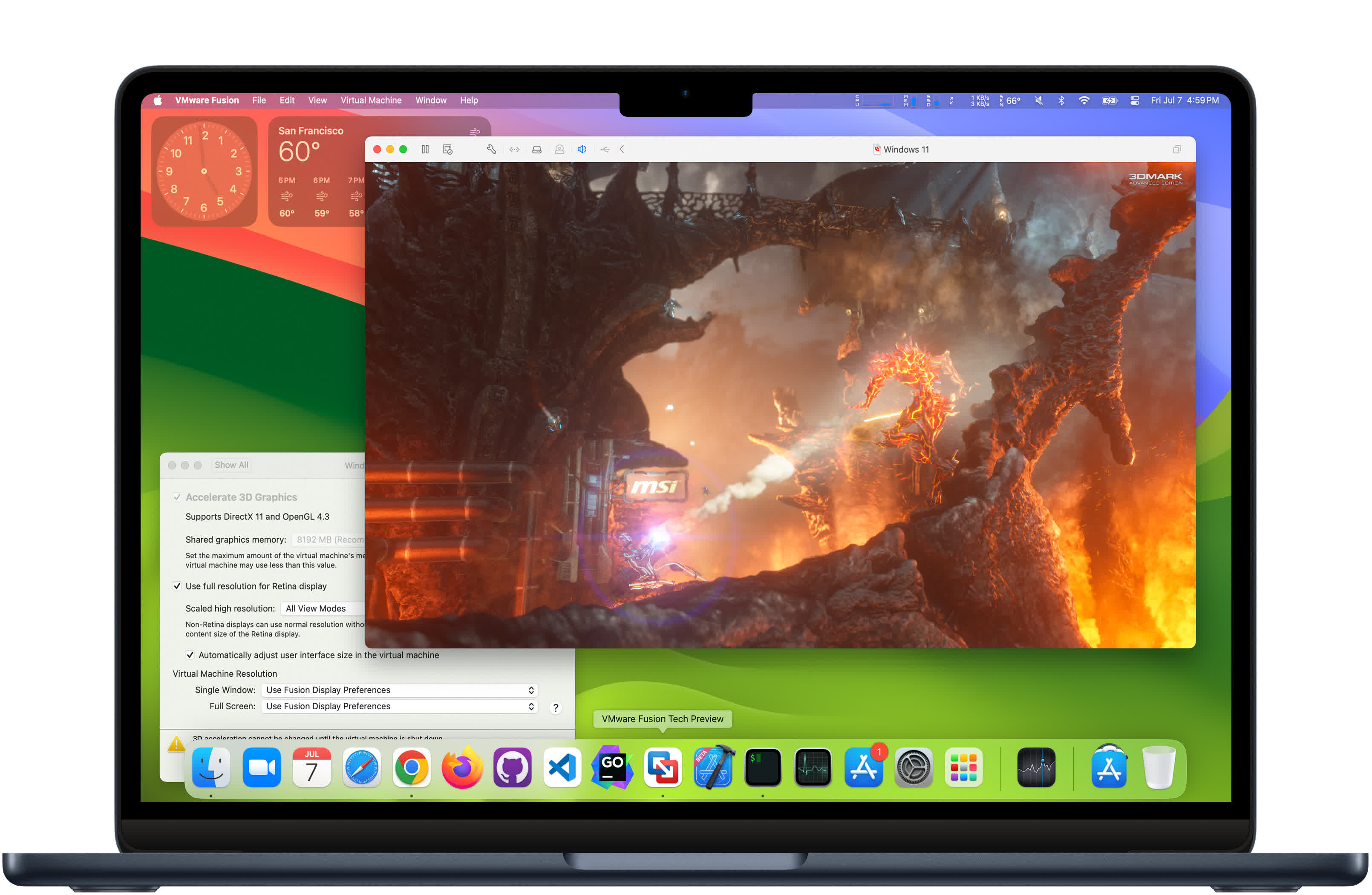 VMware Fusion peut désormais utiliser l'accélération 3D complète pour Windows 11 Arm sur les puces Silicon d'Apple 2 VMware Fusion peut desormais utiliser lacceleration 3D complete pour Windows