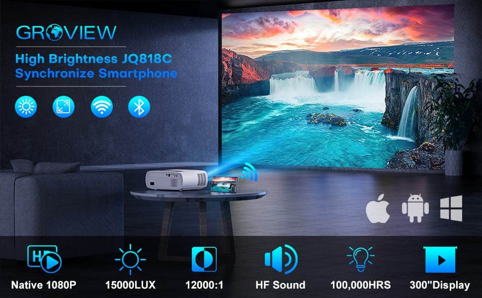 GROVIEW JQ818C: The Compact Portable Projector You Need for Big Screen Entertainment