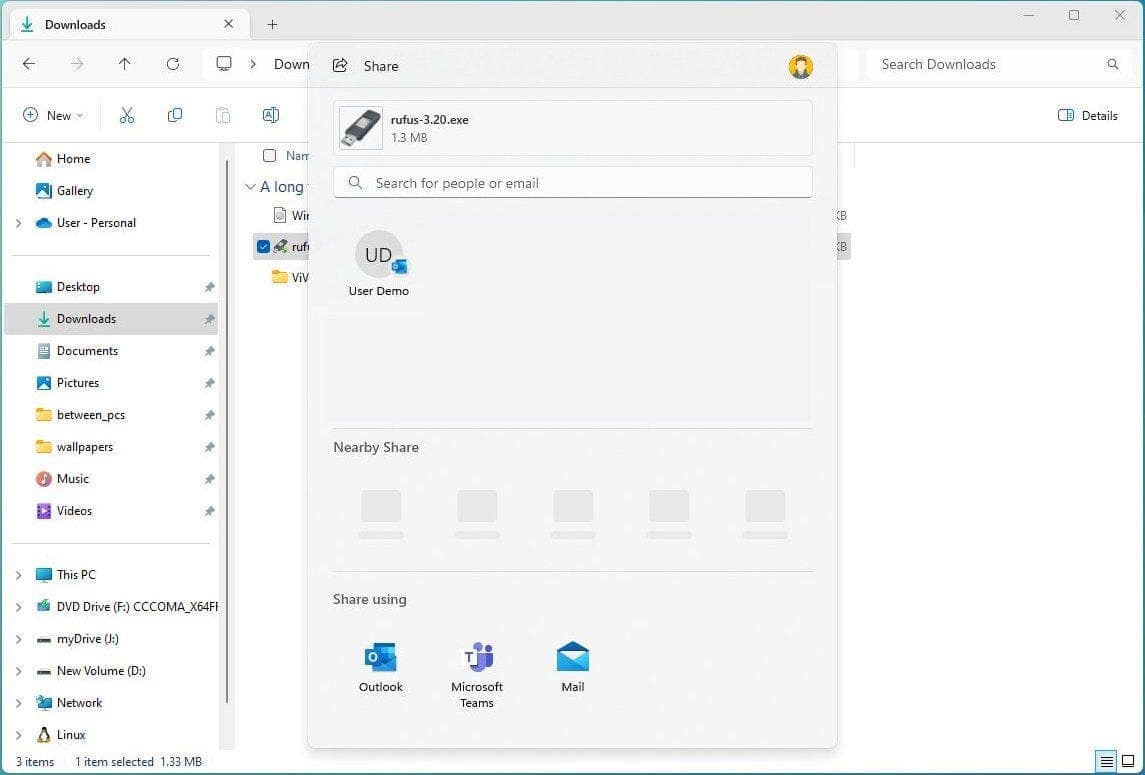 Windows 11 Sharing