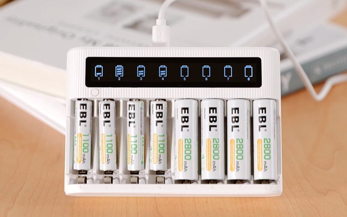 Chargeur De Piles EBL 4 Slots - Pour Piles AA AAA 1.2V/1.5V, Avec Écran LCD