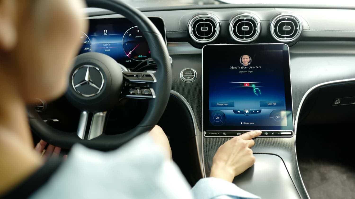 Système de paiement dans une voiture Mercedes Benz