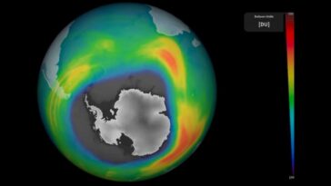 Le trou dans la couche d'ozone de 2023 est l'un des plus importants jamais enregistrés. Ne se refermait-il pas ? 1 Imagem do buraco do ozono e da cama do ozono