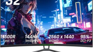 L'écran Gaming courbé TITAN ARMY N32SQ avec une fréquence de rafraîchissement de 144 Hz 3 TITAN ARMY N32SQ curved gaming 144Hz monitor is now available to the US customers