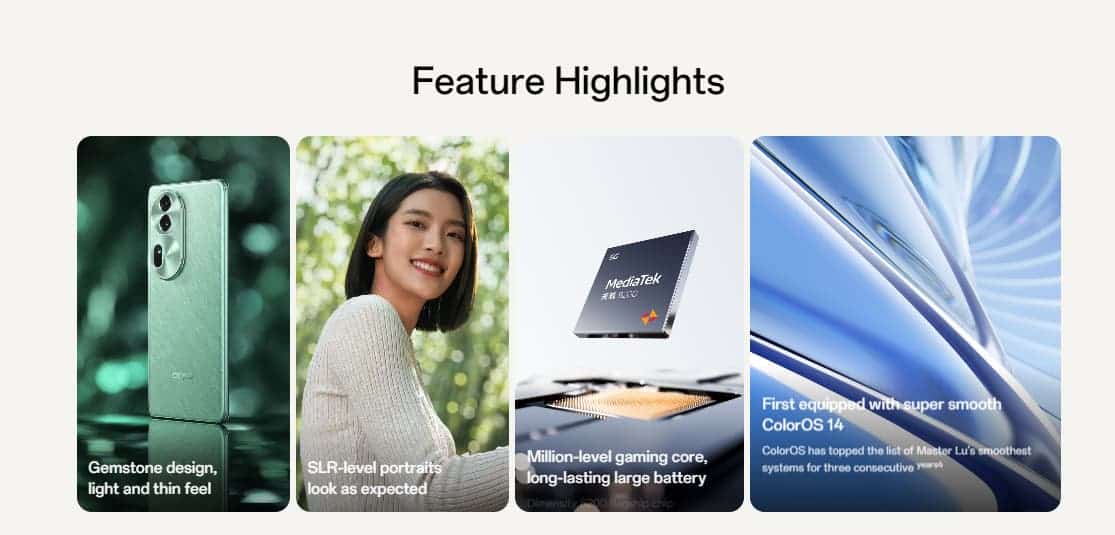 Présentation de la série Oppo Reno11 : Performance améliorée et appareils photo époustouflants 5 Oppo Reno11 main highlights