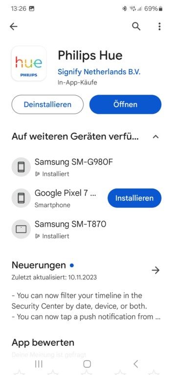 Mettre à jour Philips Hue : Voici comment obtenir de nouvelles fonctionnalités 5 Vous pouvez également installer ou mettre à jour l'application sur d'autres appareils. (Capture d'écran)