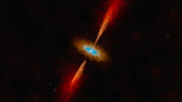 Astronomes détectent pour la première fois un disque autour d'une étoile dans une autre galaxie 17 Ilustração de uma estrela com anéis noutra galáxia