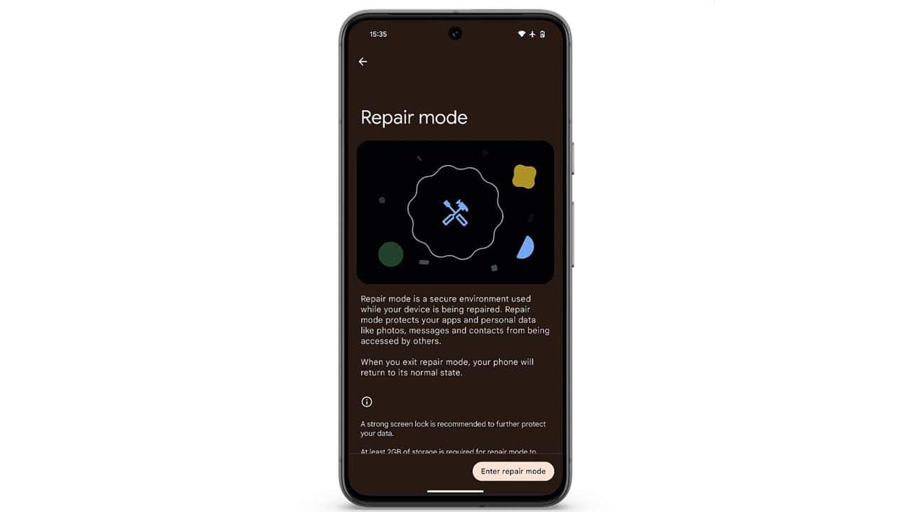 Mode de réparation Android