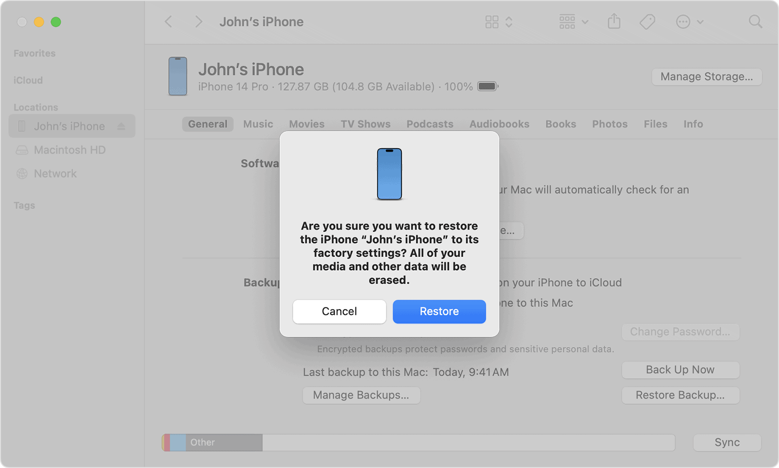 iTunes Restore