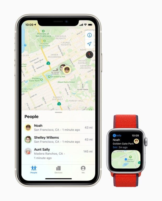 Un autre avantage est le partage de la localisation. (Photo : Apple)