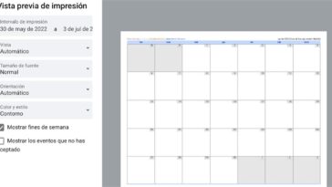 Voici comment imprimer un calendrier de Google Calendar 8 Así puedes imprimir un calendario de Google Calendar