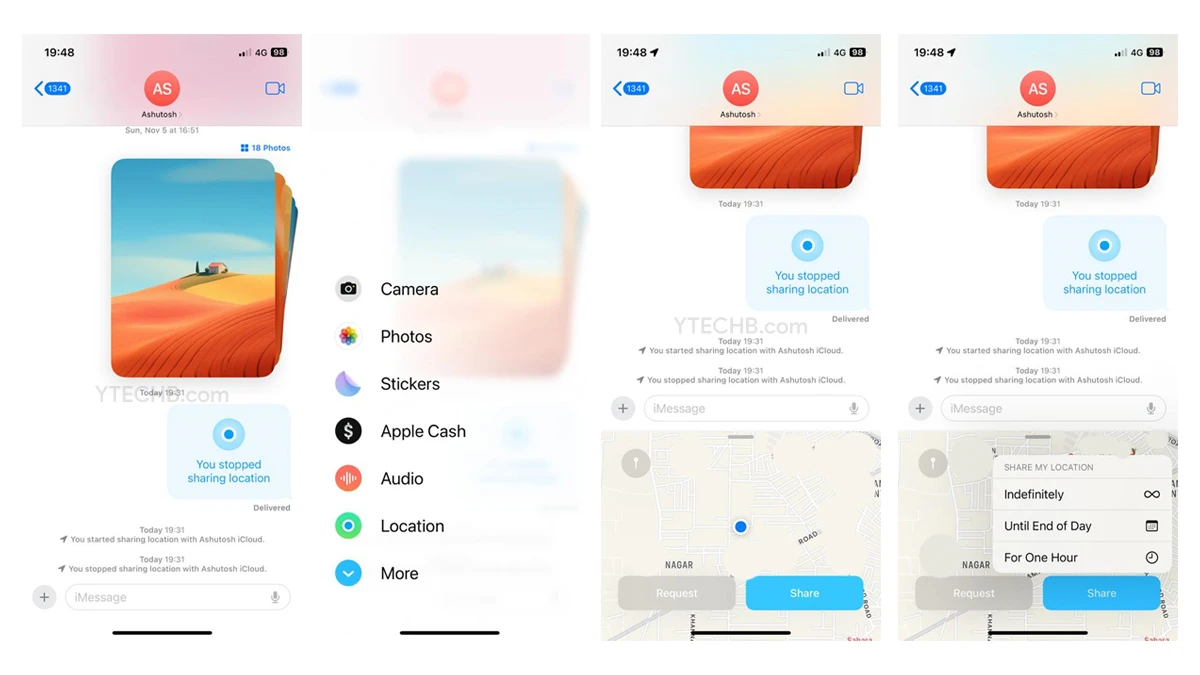 Comment partager la position en direct dans iMessage sur iPhone, iPad et Mac 3 Comment partager la position en direct dans iMessage