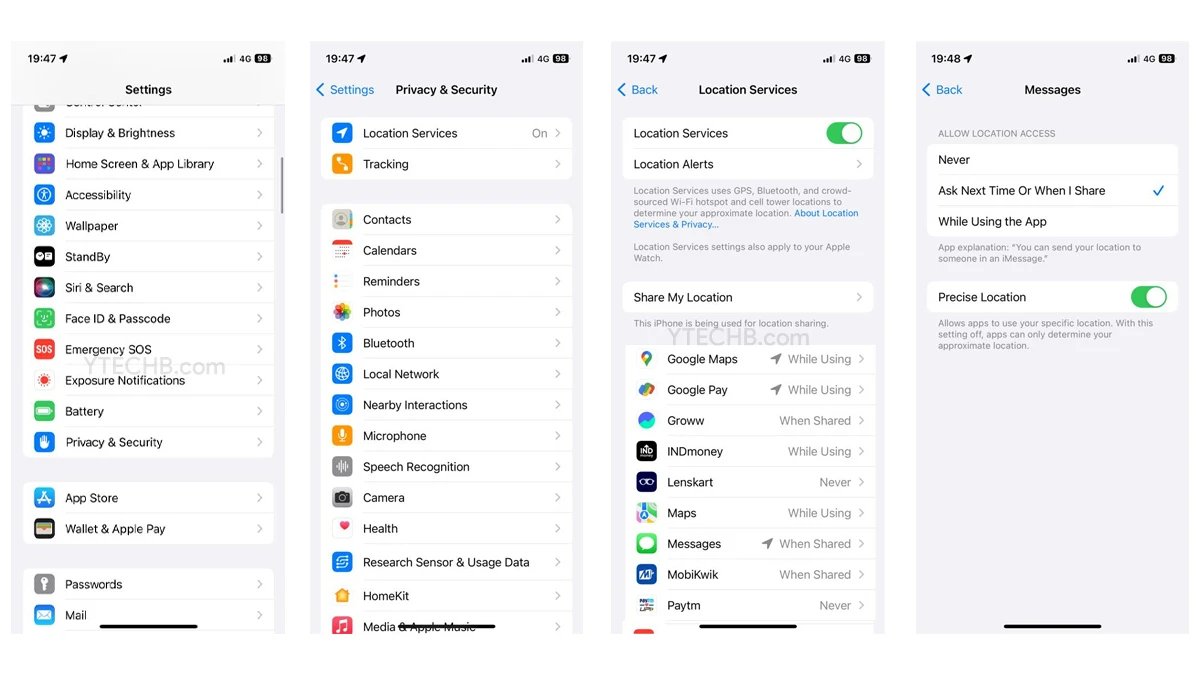 Comment partager la position en direct dans iMessage sur iPhone, iPad et Mac 2 Comment partager la position en direct dans iMessage