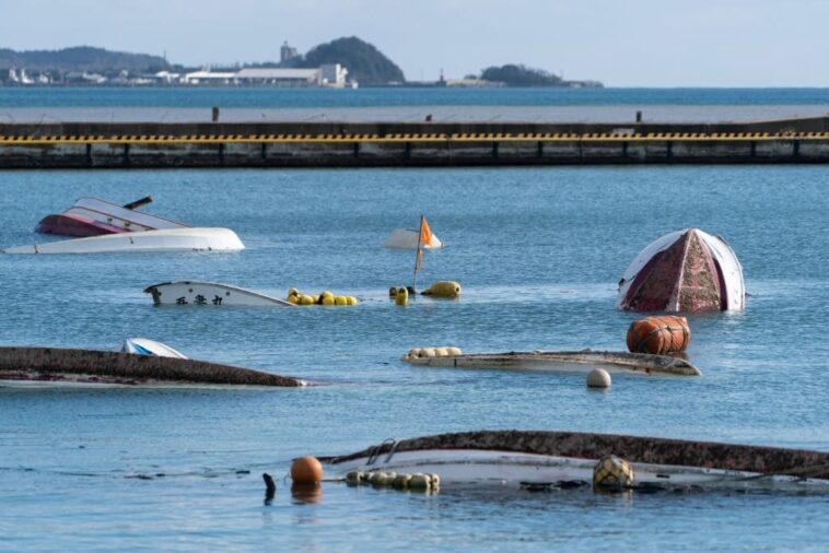 Japon, ports inutilisables après le tremblement de terre : sol soulevé de 4 mètres et mer retirée de 200 mètres 1 Giappone, porti inagibili dopo il terremoto: suolo sollevato di 4 metri e mare ritirato di 200 metri