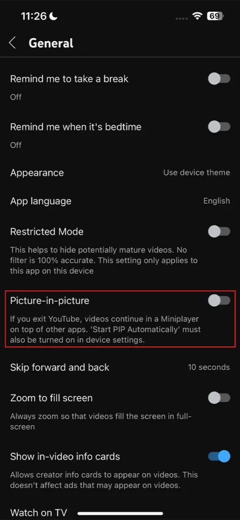 Comment utiliser le PiP de YouTube sur l'iPhone