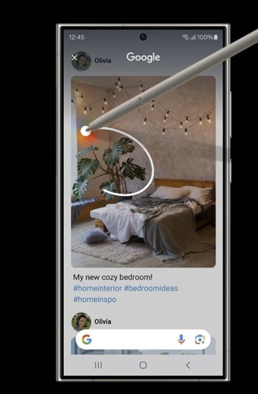 Avec le S Pen, entourez des objets que Google cherchera. (Photo : Samsung)