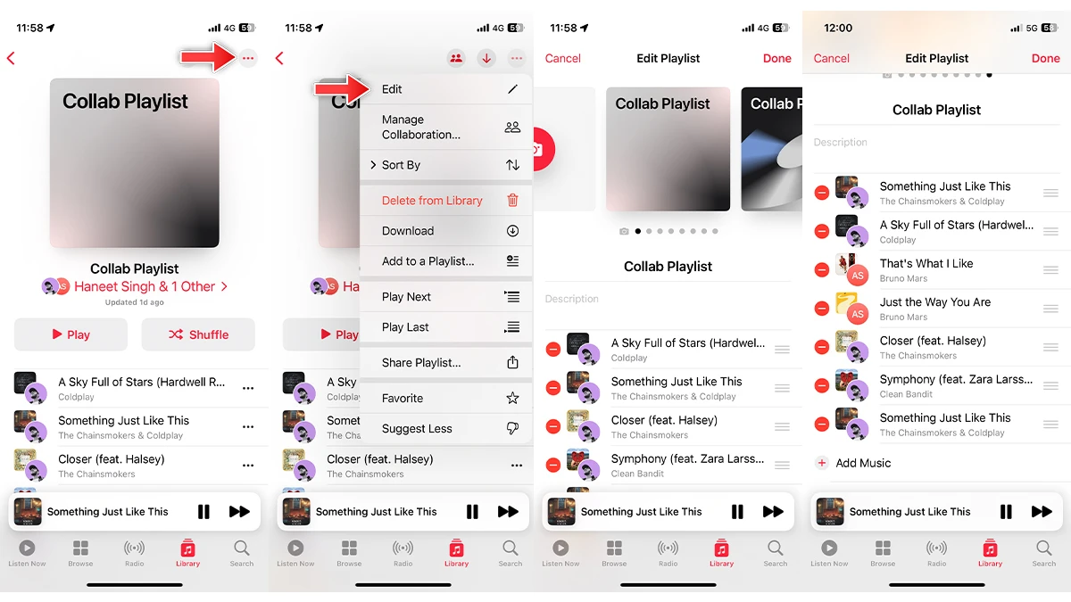 Comment réorganiser les chansons dans la liste de lecture collaborative sur Apple Music