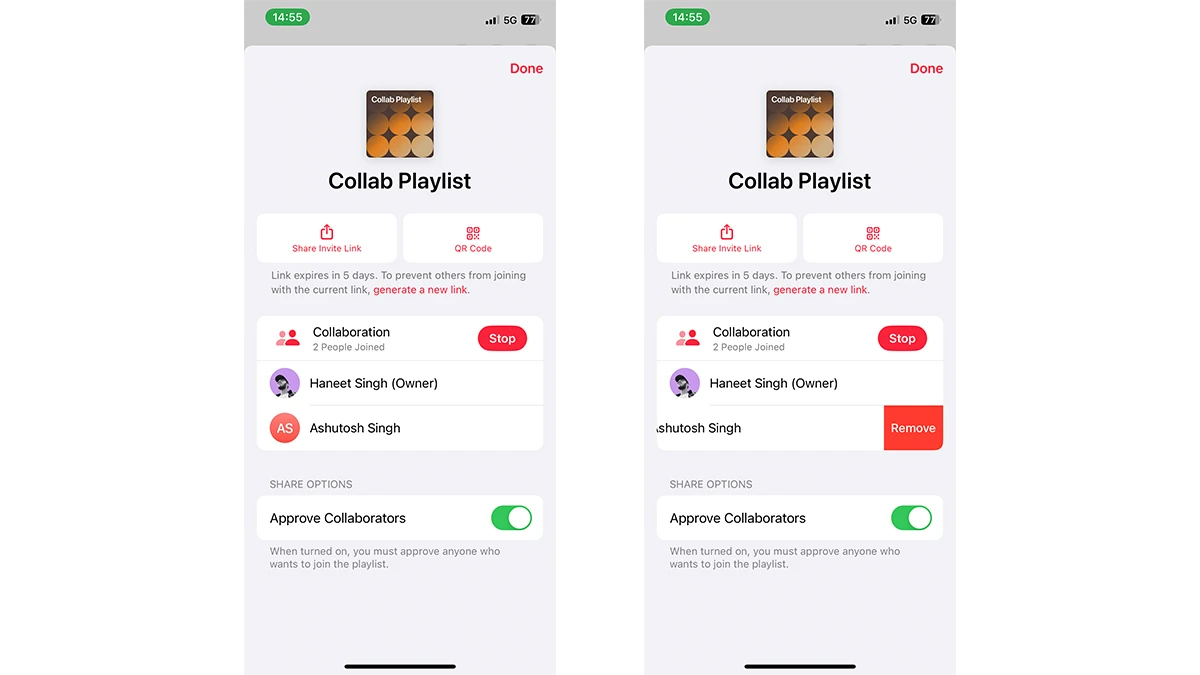 Comment arrêter les collaborations dans une liste de lecture sur Apple Music