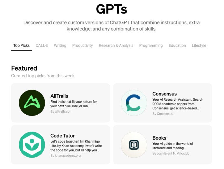 ChatGPT-Store: 5 Applications qui améliorent votre quotidien 2 ChatGPTStore